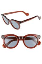 Women's Moncler 47mm Sunglasses - Shiny Dark Brown / Blue