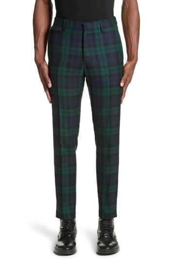 Men's Burberry Serpentine Check Wool Pants - Blue