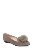 Women's Louise Et Cie Andres Genuine Rabbit Fur Pom Loafer M - Grey