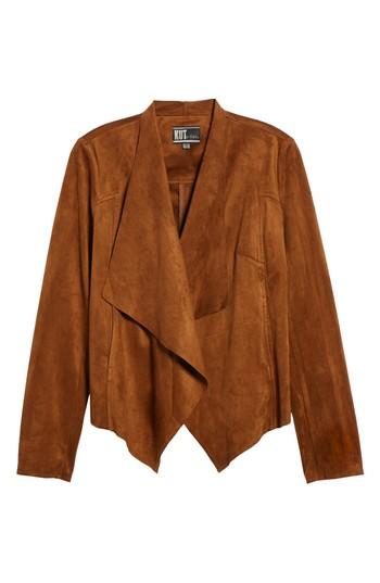 Women's Kut From The Kloth Tayanita Faux Suede Jacket - Brown