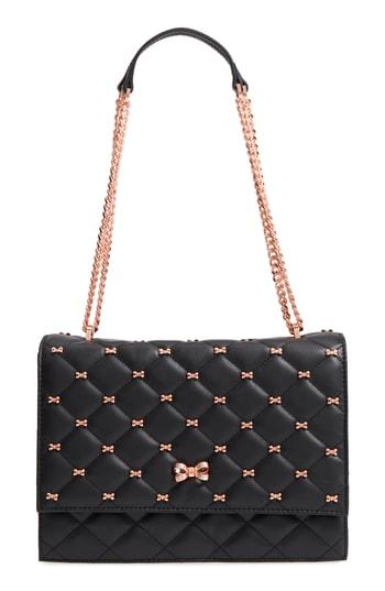 Ted Baker London Bow Quilted Leather Shoulder Bag - Black