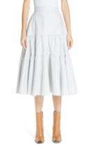 Women's Calvin Klein 205w39nyc Silk Tiered Prairie Skirt Us / 44 It - Blue