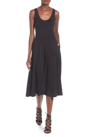 Women's Leith Stretch Knit Midi Dress, Size - Black