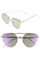 Women's Bp. 52mm Thin Brow Angular Aviator Sunglasses - Gold/ Purple