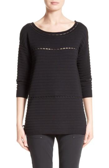 Women's St. John Collection Textured Knit Sweater - Black