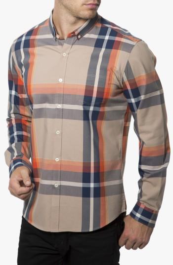 Men's 7 Diamonds 'all In One' Sport Shirt, Size - Brown