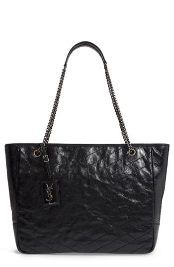 Saint Laurent Large Niki Calfskin Leather Shopper -