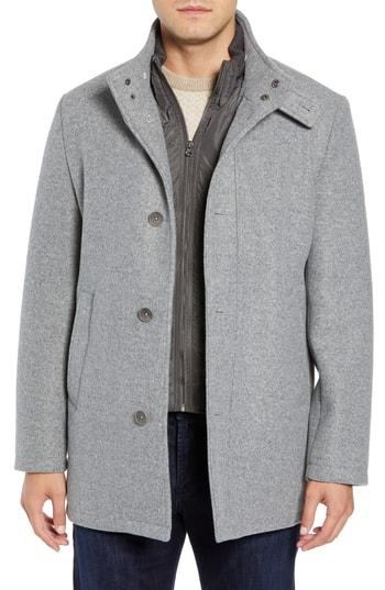 Men's Andrew Marc Westcott Wool Car Coat - Grey