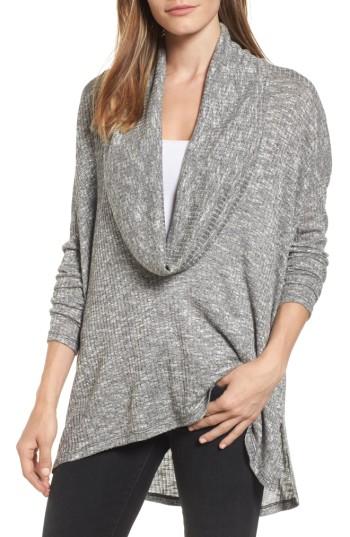 Women's Michael Stars Deep Cowl Neck Knit Top, Size - Black
