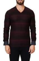 Men's Maceoo Stripe Long Sleeve V-neck (s) - Black