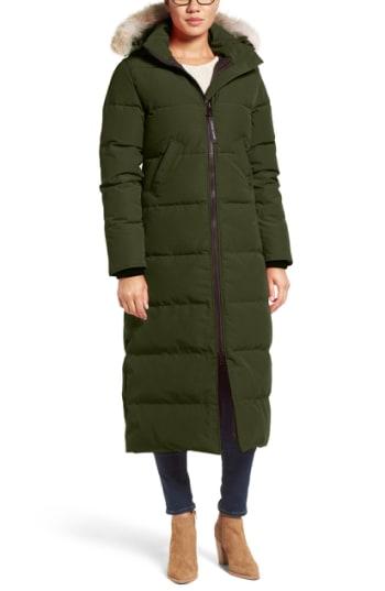 Women's Canada Goose 'mystique' Regular Fit Down Parka With Genuine Coyote Fur Trim (14-16) - Green