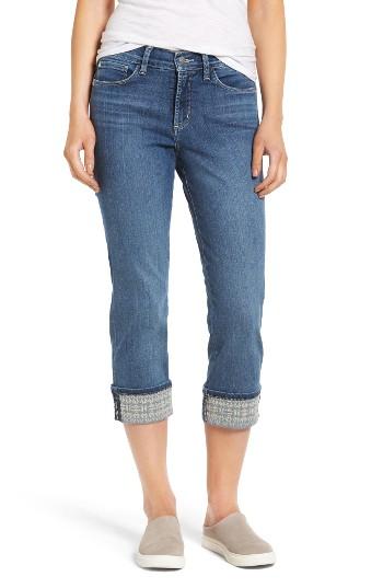 Women's Nydj Dayla Embroidered Wide Cuff Capri Jeans