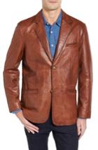 Men's Missani Le Collezioni Lamb Leather Blazer, Size - Brown