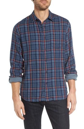 Men's Grayers Alton Double Cloth Plaid Sport Shirt - Blue