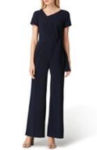 Women's Tahari Tie Waist Crepe Jumpsuit