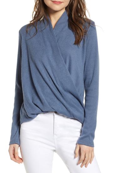 Women's Codexmode Faux Wrap Sweater - Blue