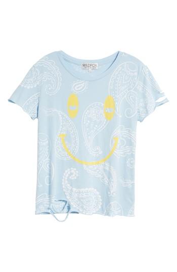 Women's Wildfox Sleepy Smiley Stellar Tee, Size - Blue