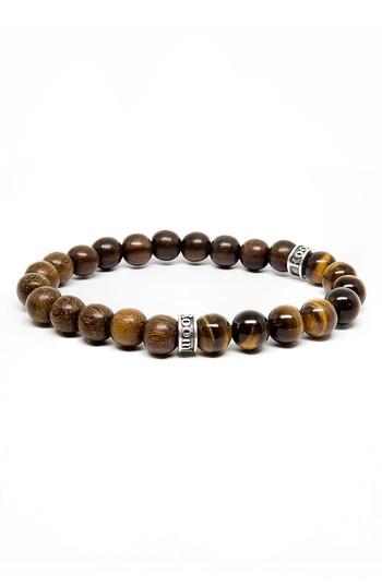 Men's Room101 Wood And Tiger Eye Stretch Bracelet