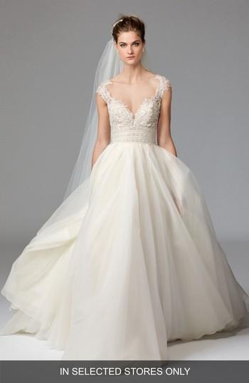 Women's Watters Azalea Lace & Organza Ballgown