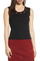 Women's Ming Wang Ribbon Grommet Tank Top - Red