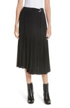 Women's Robert Rodriguez Asymmetrical Pleated Midi Skirt - Black