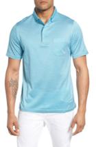 Men's Bugatchi Dot Mercerized Cotton Polo - Blue