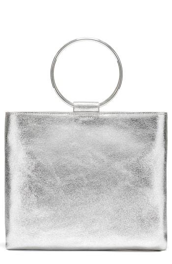 Thacker Le Pouch Leather Ring Handle Crossbody Bag -