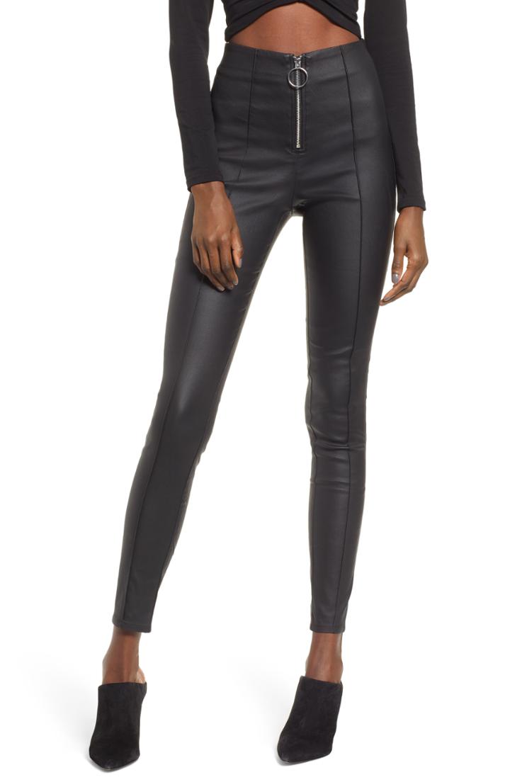 Women's Tiger Mist Penny Wet Look Skinny Pants - Black