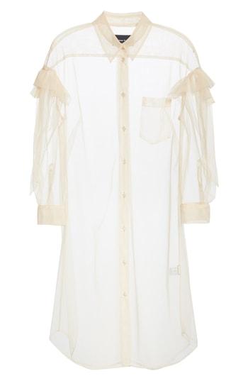 Women's Simone Rocha Ruffled Tulle Shirtdress Us / 12 Uk - White