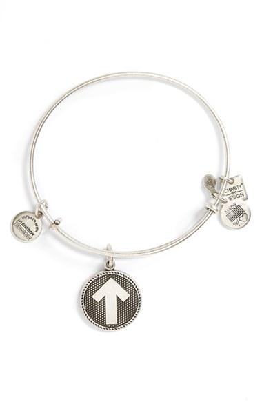 Women's Alex And Ani 'stand Up To Cancer' Expandable Wire Bangle - Russian Silver