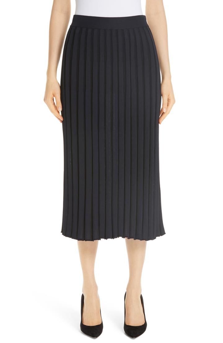 Women's Lafayette 148 New York Metropolitan Shine Plaited Rib Skirt