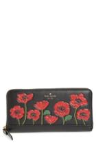Women's Kate Spade New York Ooh La La - Lacey Poppy Embossed Leather Wallet -