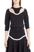 Women's Alexander Mcqueen Graphic Cutout Sweater - Black