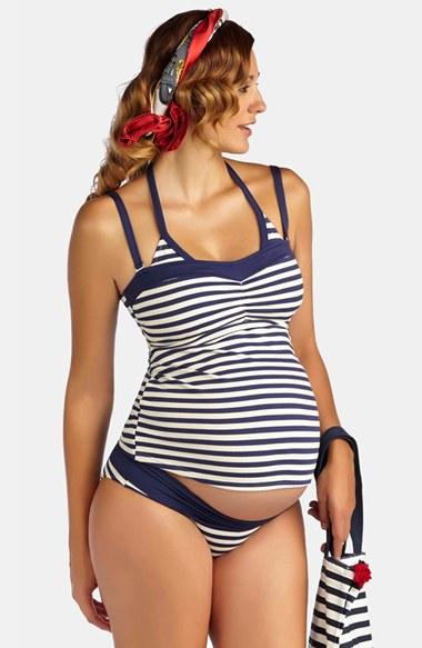 Women's Pez D'or 'la Mer' Three-piece Maternity Swimsuit Set - Blue