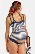 Women's Pez D'or 'la Mer' Three-piece Maternity Swimsuit Set - Blue