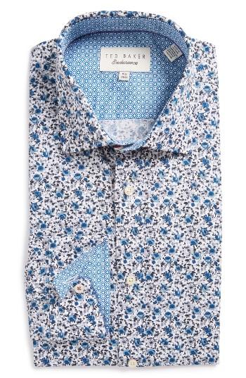Men's Ted Baker London Gates Trim Fit Floral Dress Shirt