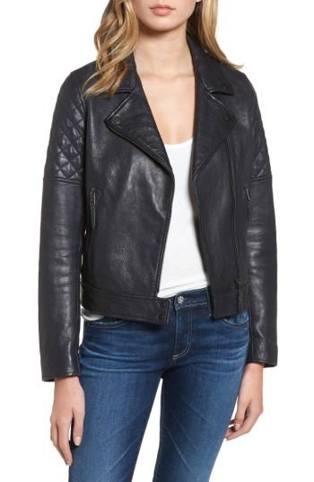 Women's Ag The Larissa Leather Moto Jacket - Blue