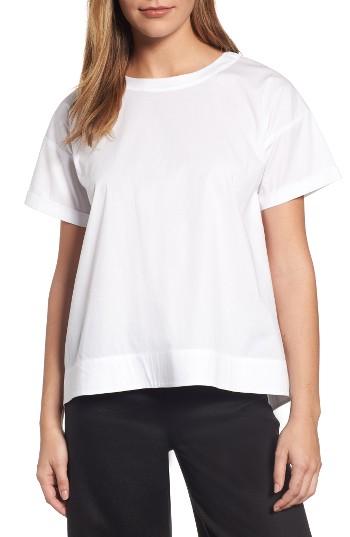 Women's Eileen Fisher Stretch Organic Cotton Top, Size - White