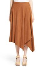 Women's Stella Mccartney Faux Suede Asymmetrical Midi Skirt
