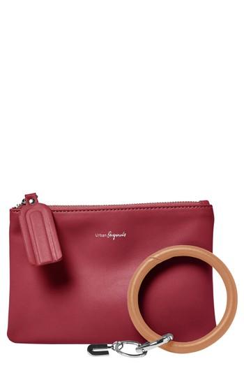 Urban Originals Mariposa Key Ring & Vegan Leather Card Pouch - Red