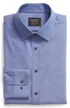 Men's Nordstrom Men's Shop Tech-smart Traditional Fit Stretch Pinpoint Dress Shirt .5 - 32/33 - Blue