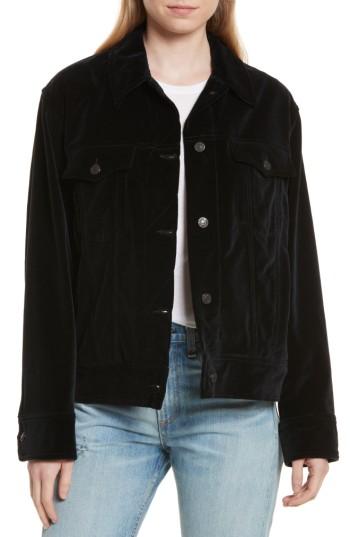 Women's Rag & Bone/jean Oversize Velvet Jacket, Size - Black