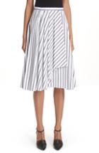 Women's Jason Wu Dobby Stripe Cotton Poplin A-line Skirt