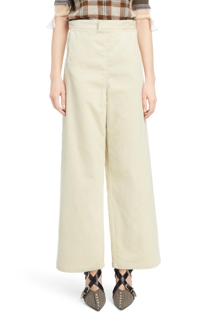 Women's Toga Marine Wide Leg Corduroy Pants Us / 38 Fr - Ivory