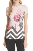 Women's Ted Baker London Palace Gardens Fitted Tee - Pink