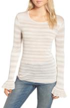 Women's Hinge Gradient Stripe Sweater, Size - Beige