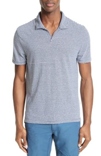 Men's Onia Shaun Stripe Linen Blend Polo