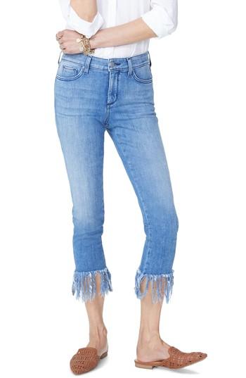 Women's Nydj Ami Long Fray Skinny Stretch Ankle Jeans - Blue