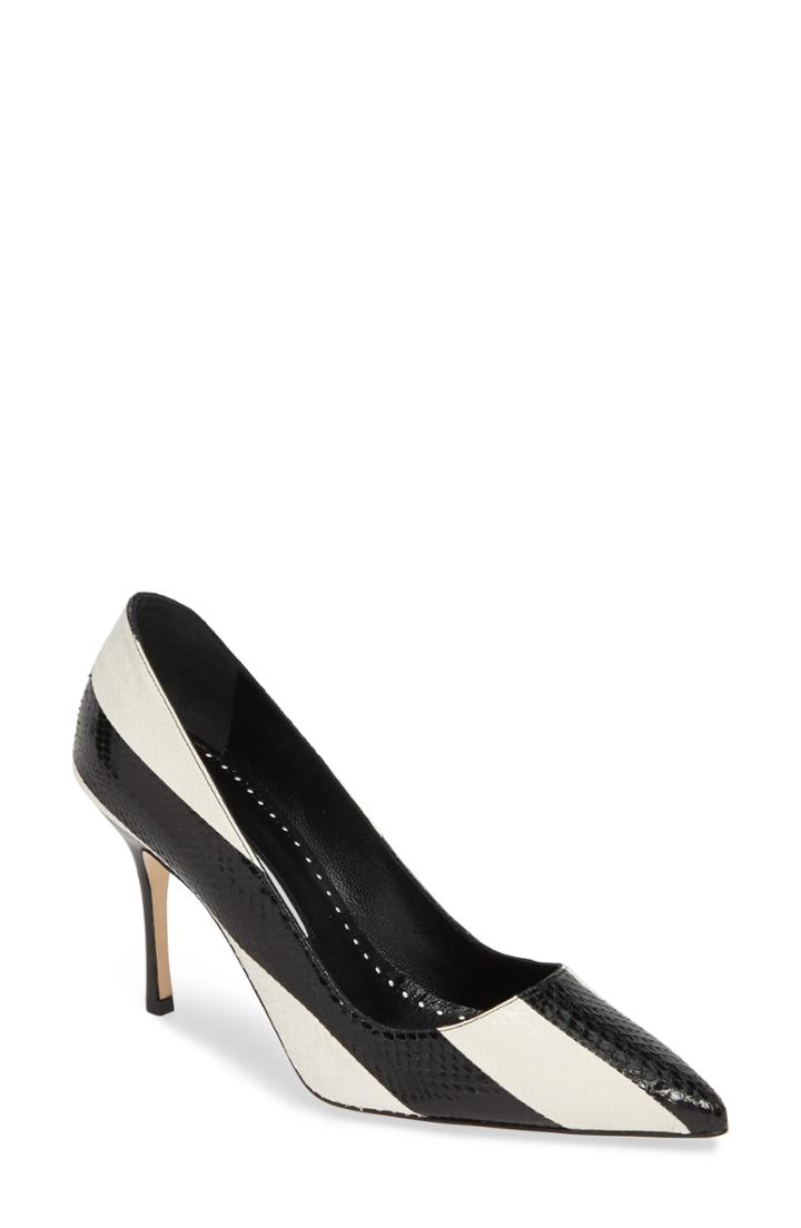 Women's Manolo Blahnik Bb Genuine Snakeskin Pump Us / 35eu - Black