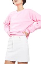 Women's Topshop Coated Denim Miniskirt Us (fits Like 14) - White
